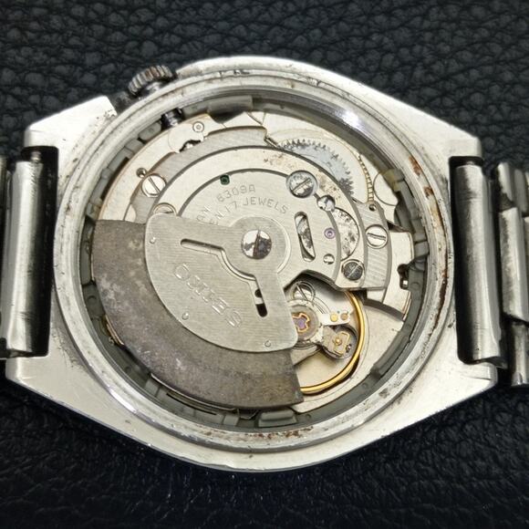 Vintage 1978 Seiko Automatic Mens Silver Watch W/daydate & Brown accents - Picture 9 of 10